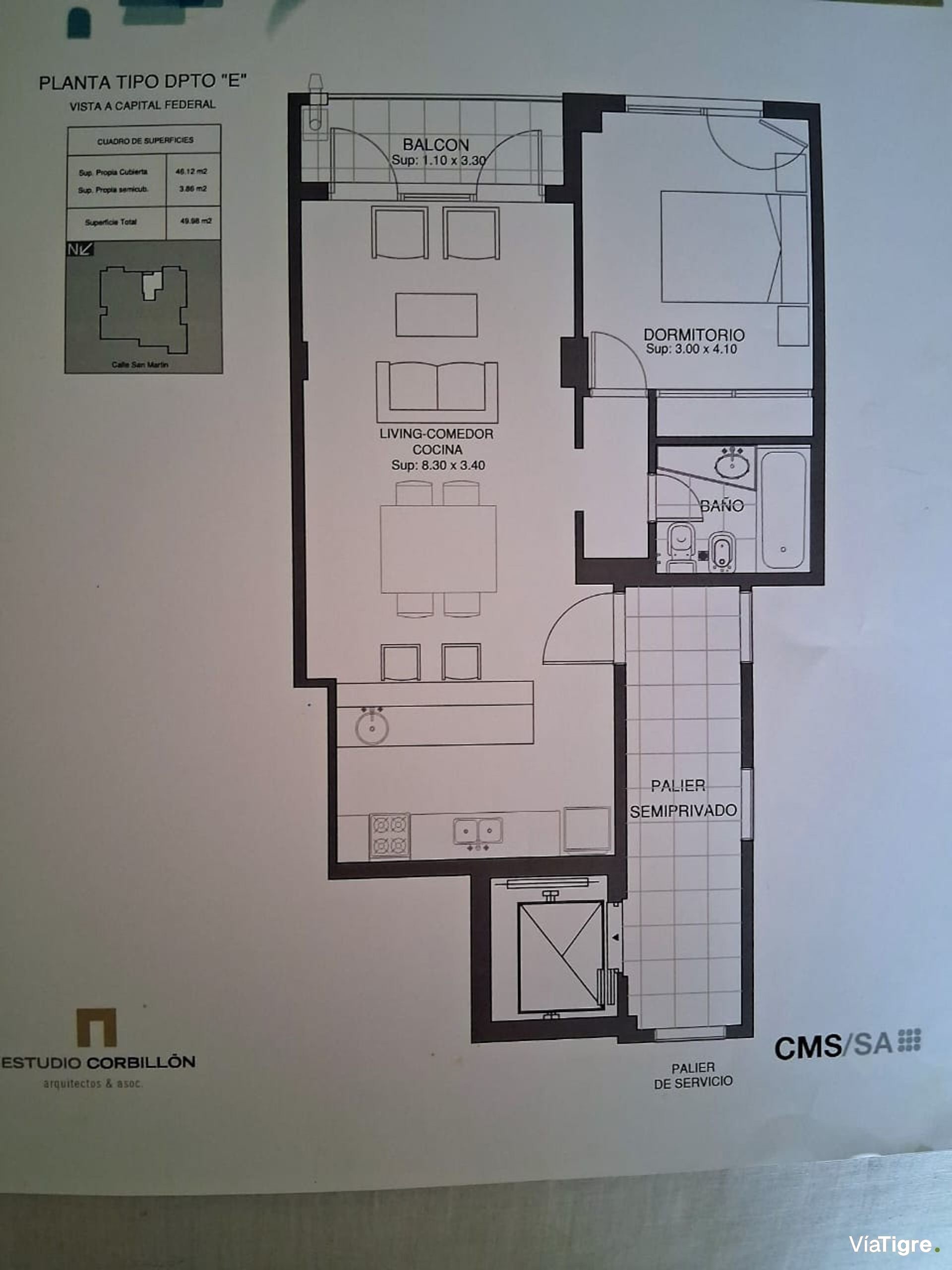 Venta Dpto 2 Amb. Cochera En Florida Ed Barrancas
