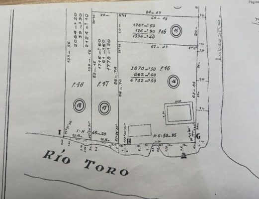 Land for Sale on Rio Toro with Dock Tigre