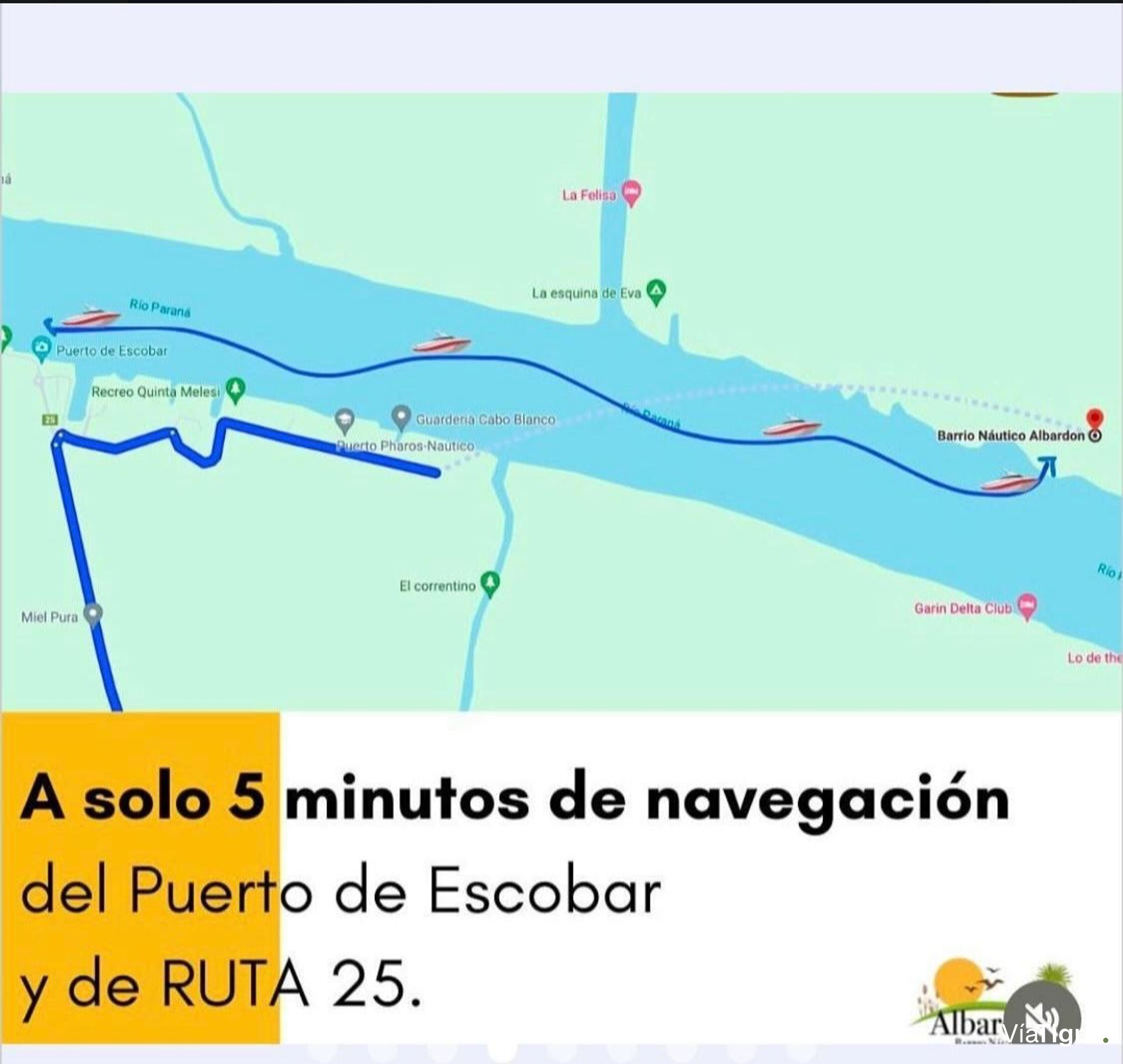 Lote en venta en Albardón, Barrio náutico