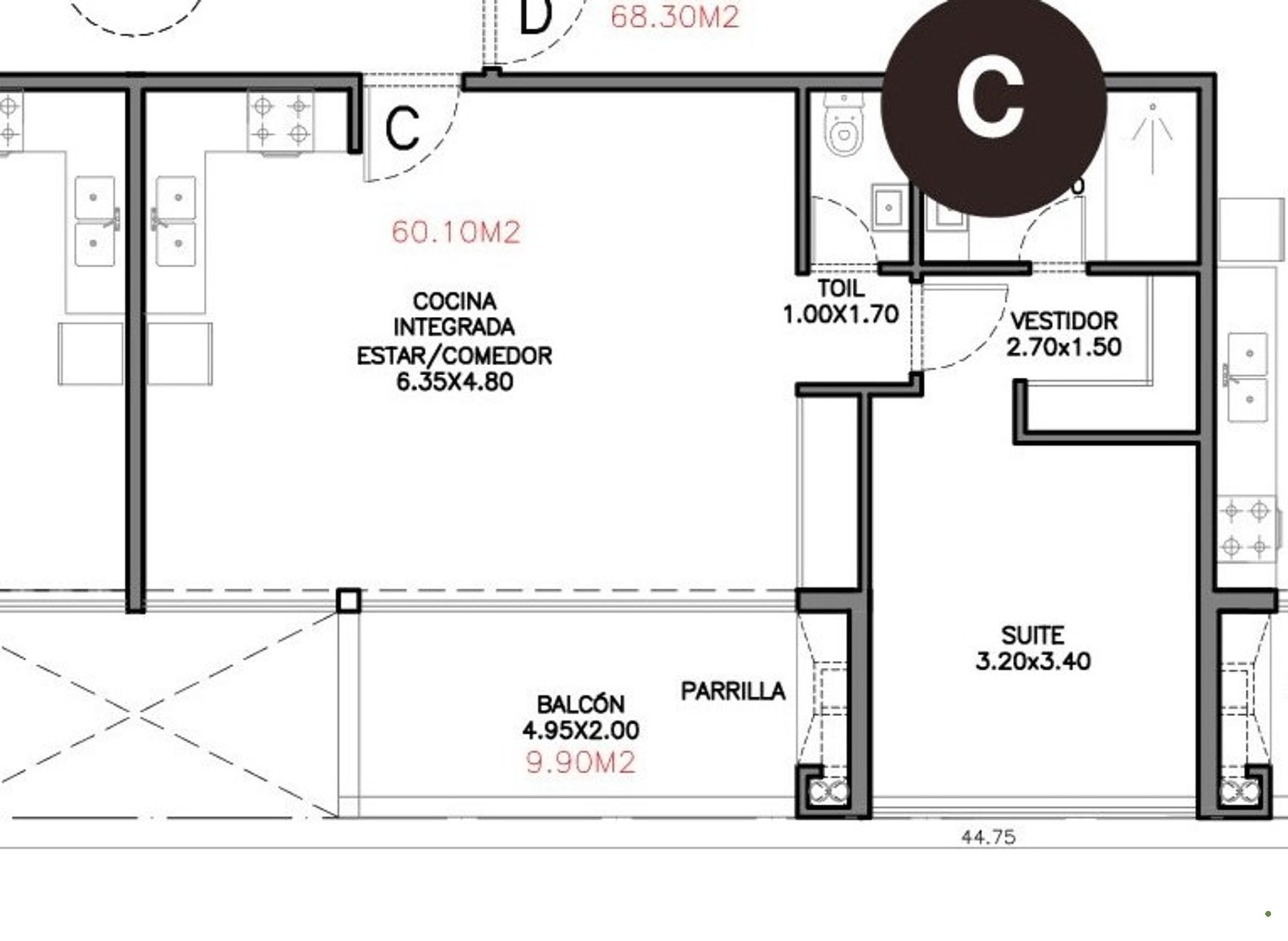 Venta 2 Amb Balcon San Isidro.pozo En Construccion