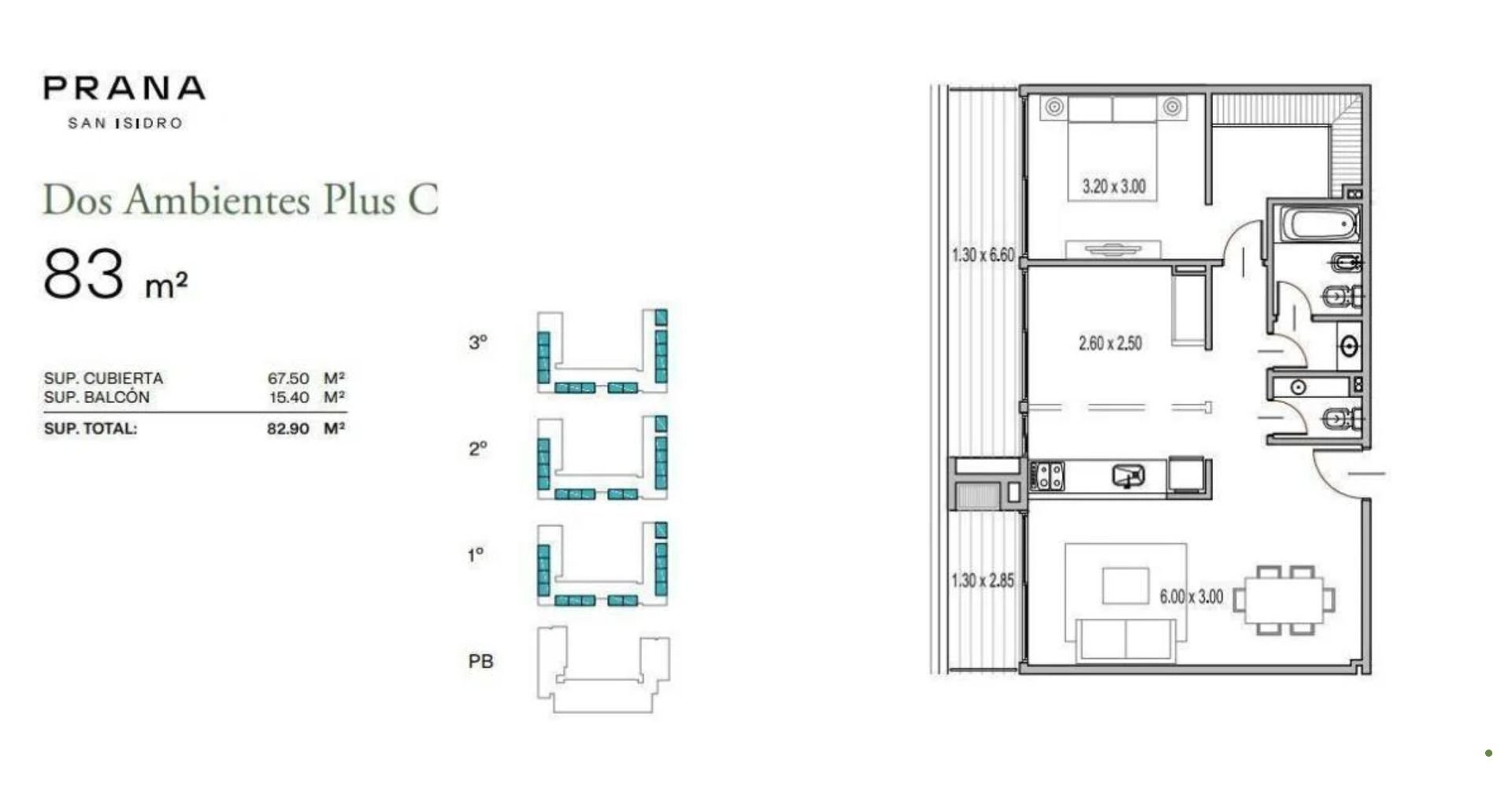 Dpto 2 1/2 ambientes C/Seg 24hs- PRANA SAN ISIDRO