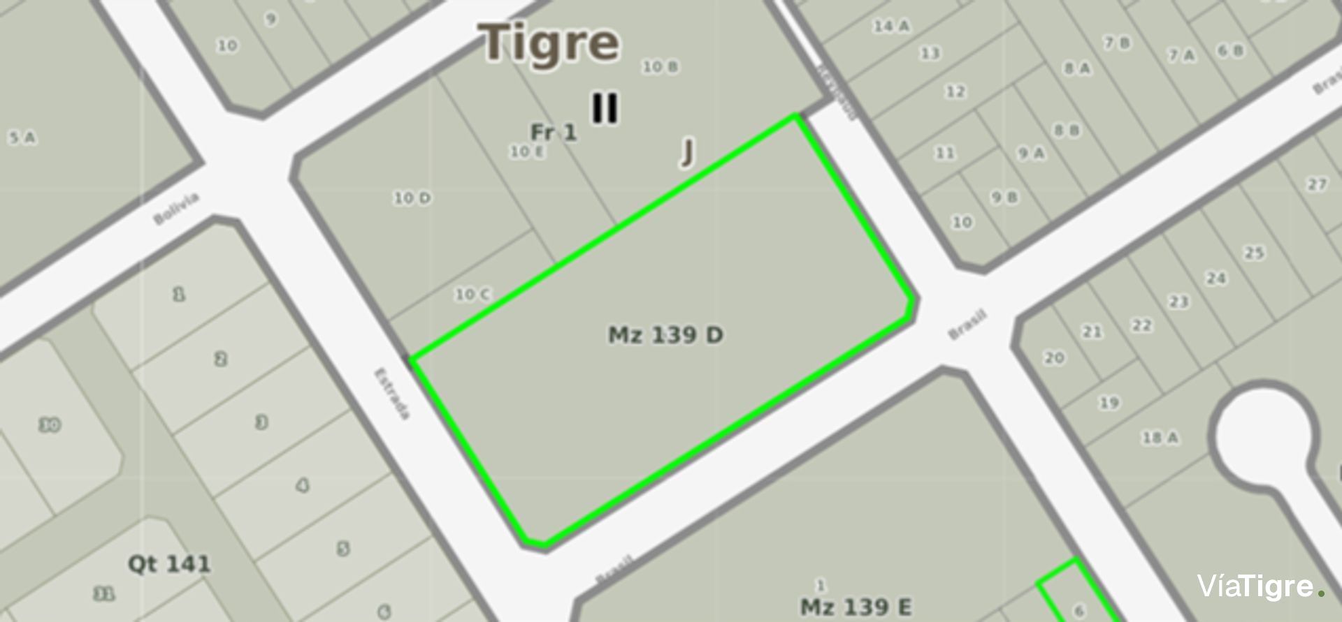 LOTE EN VENTA EN DON TORCUATO TIGRE 10 m x 50 m