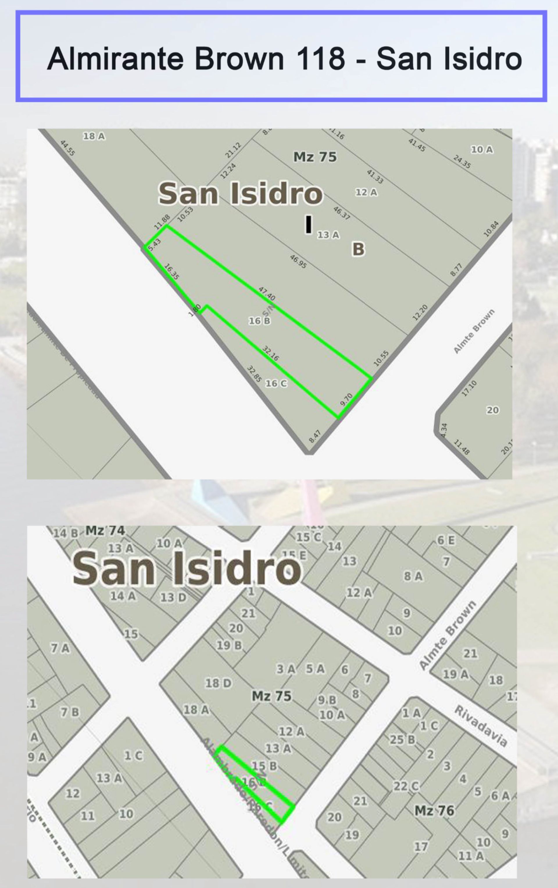 Vende Terreno En De San Isidro 9,70 X 47.40