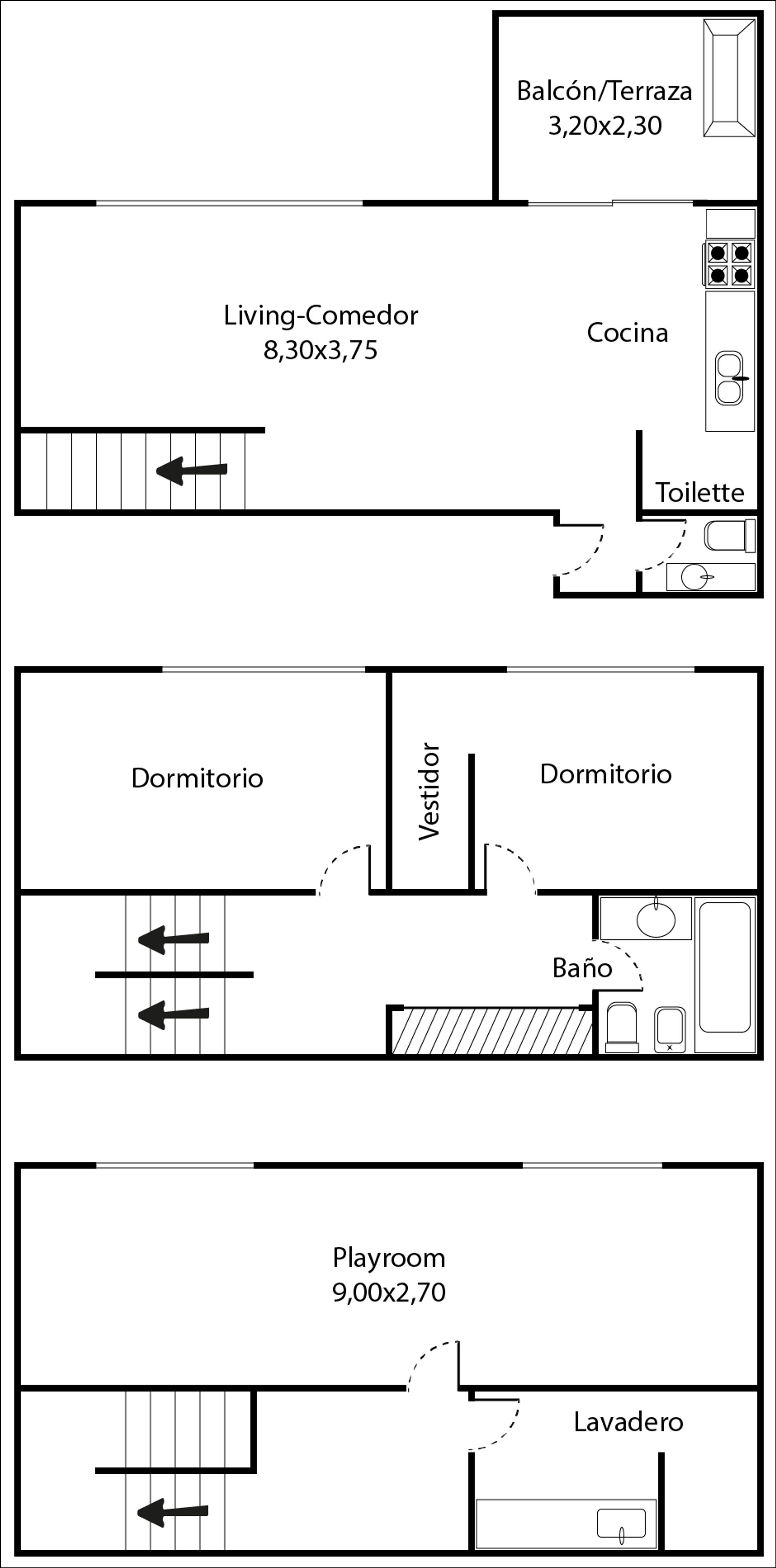 Venta Triplex 4Amb Florida Balcon Y Cochera