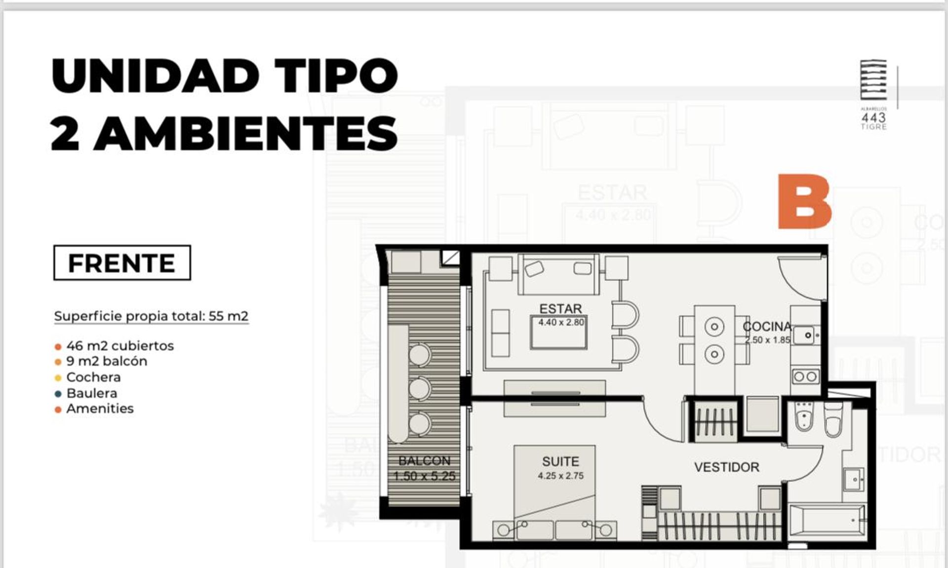 Alquiler de departamento de 2 amb. Tigre Centro