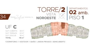 Torres Zafiro Nordelta - Venta Depto. 2 Ambientes