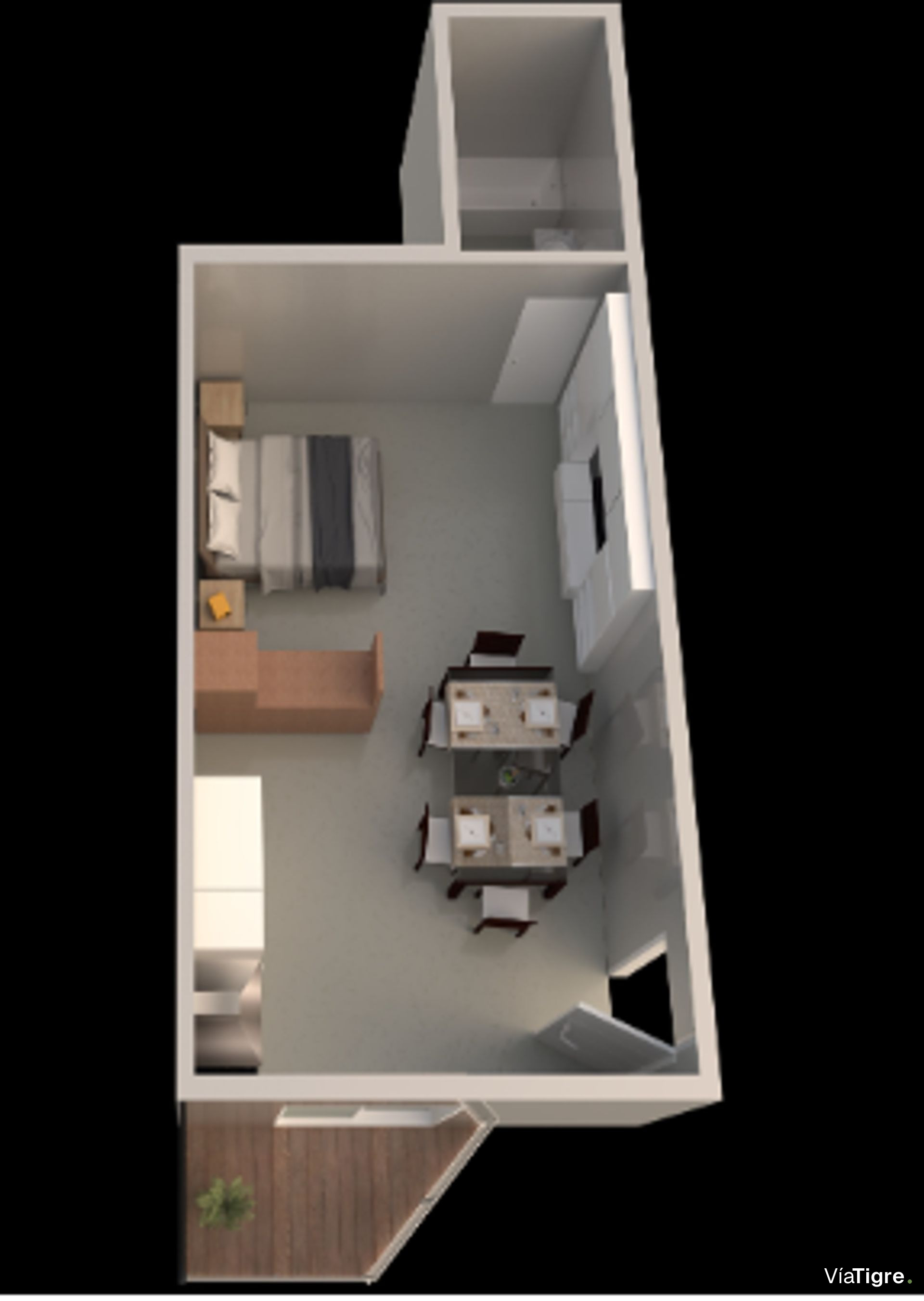 Venta Monoambiente con terraza propia amenities