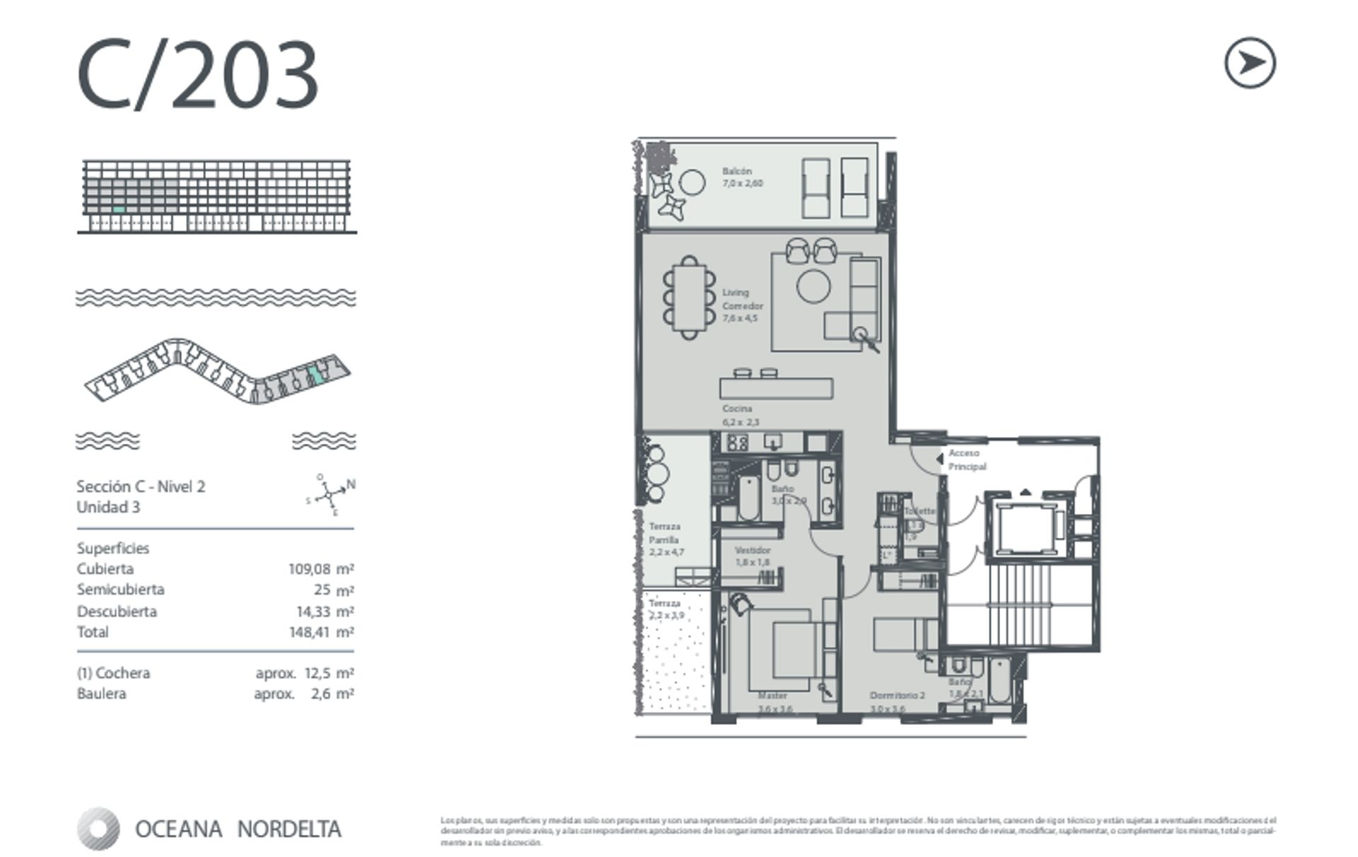 Venta Depto 3 Amb Nordelta Oceana Cochera Terraza