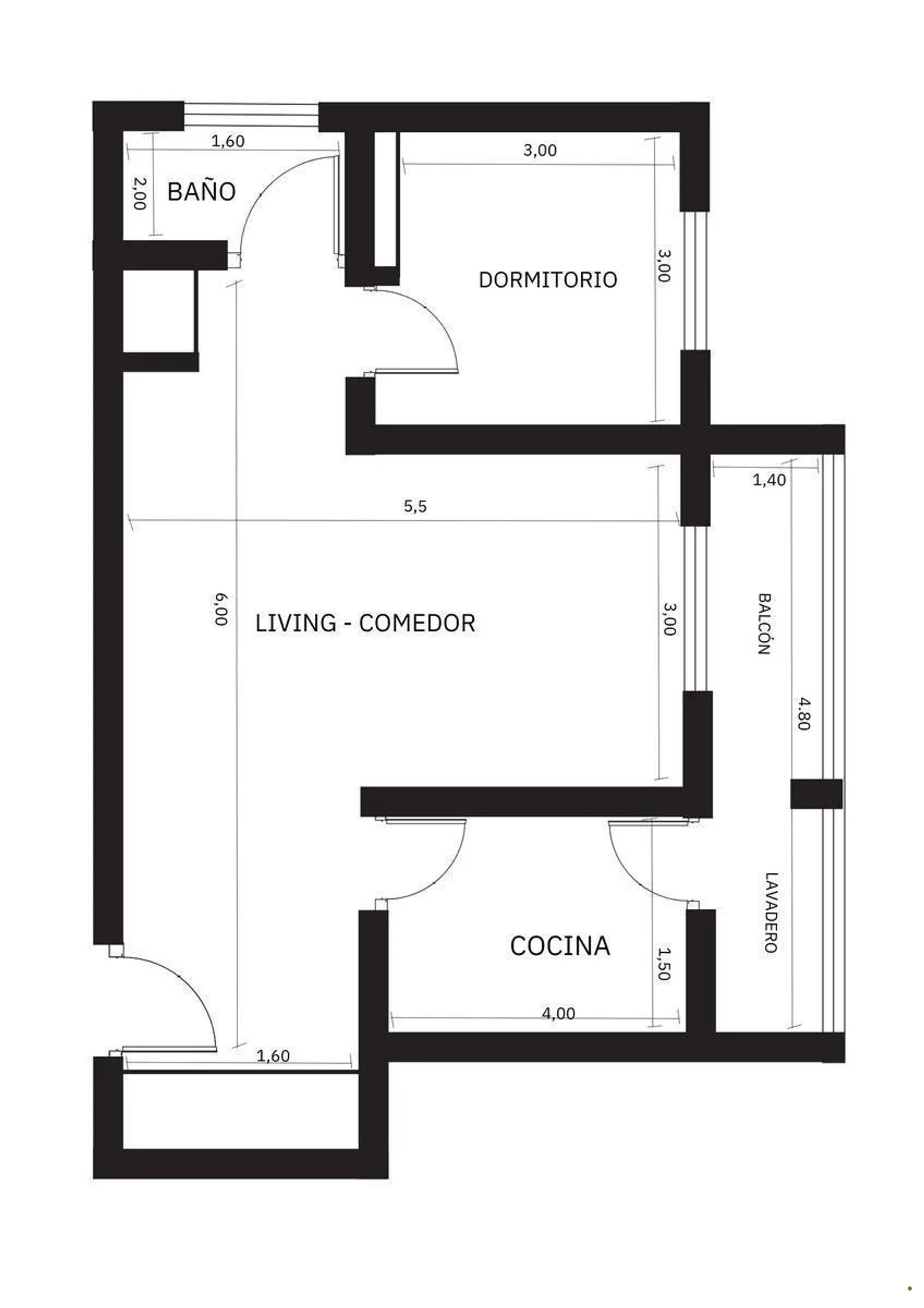 Dep 2 amb en venta San Isidro con cochera y balcón
