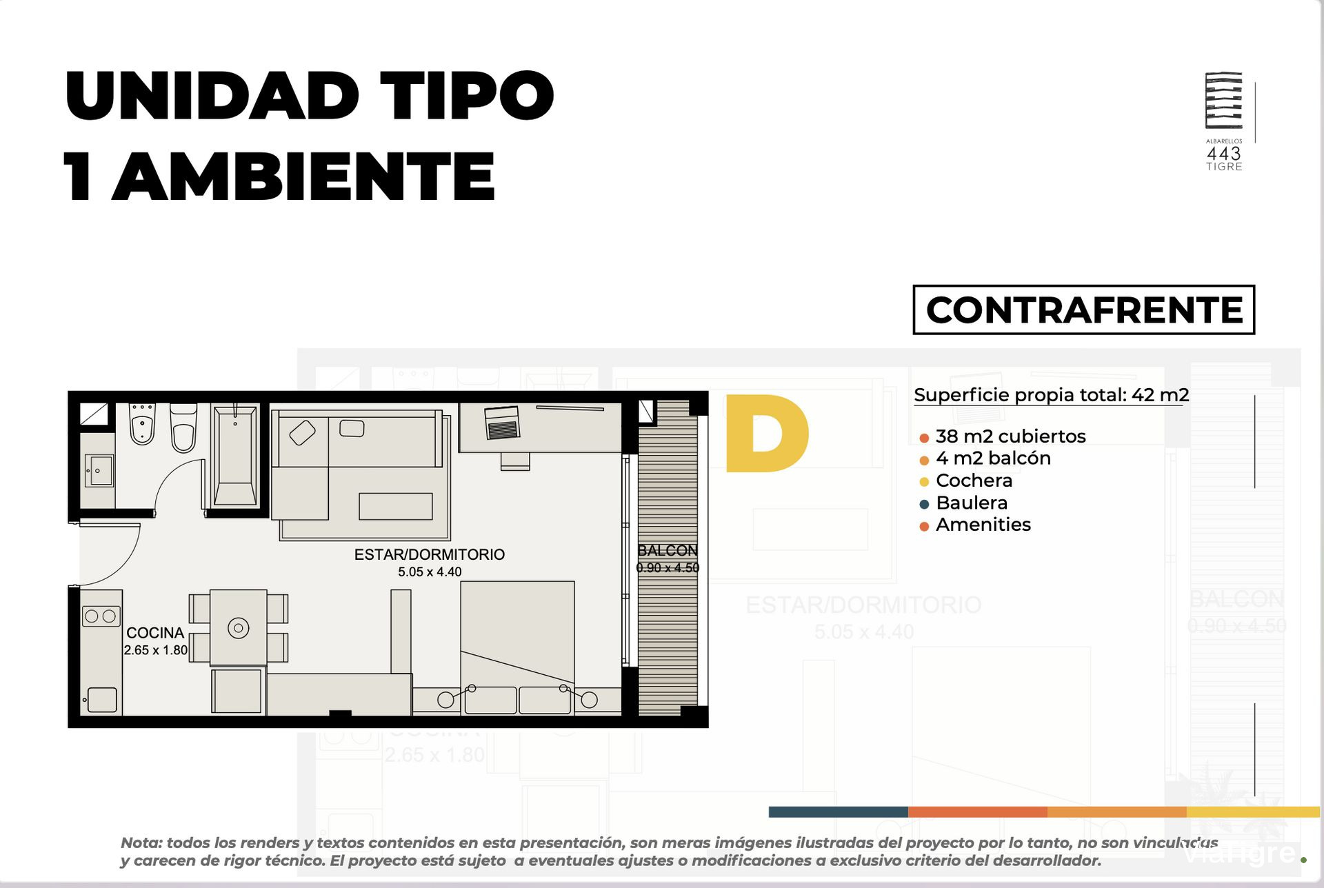 Venta Depto Monoambiente Tigre Centro con Cochera