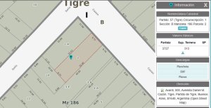 Lot for Sale – Tigre Center, Cazon Ave, 313 m², Tigre South