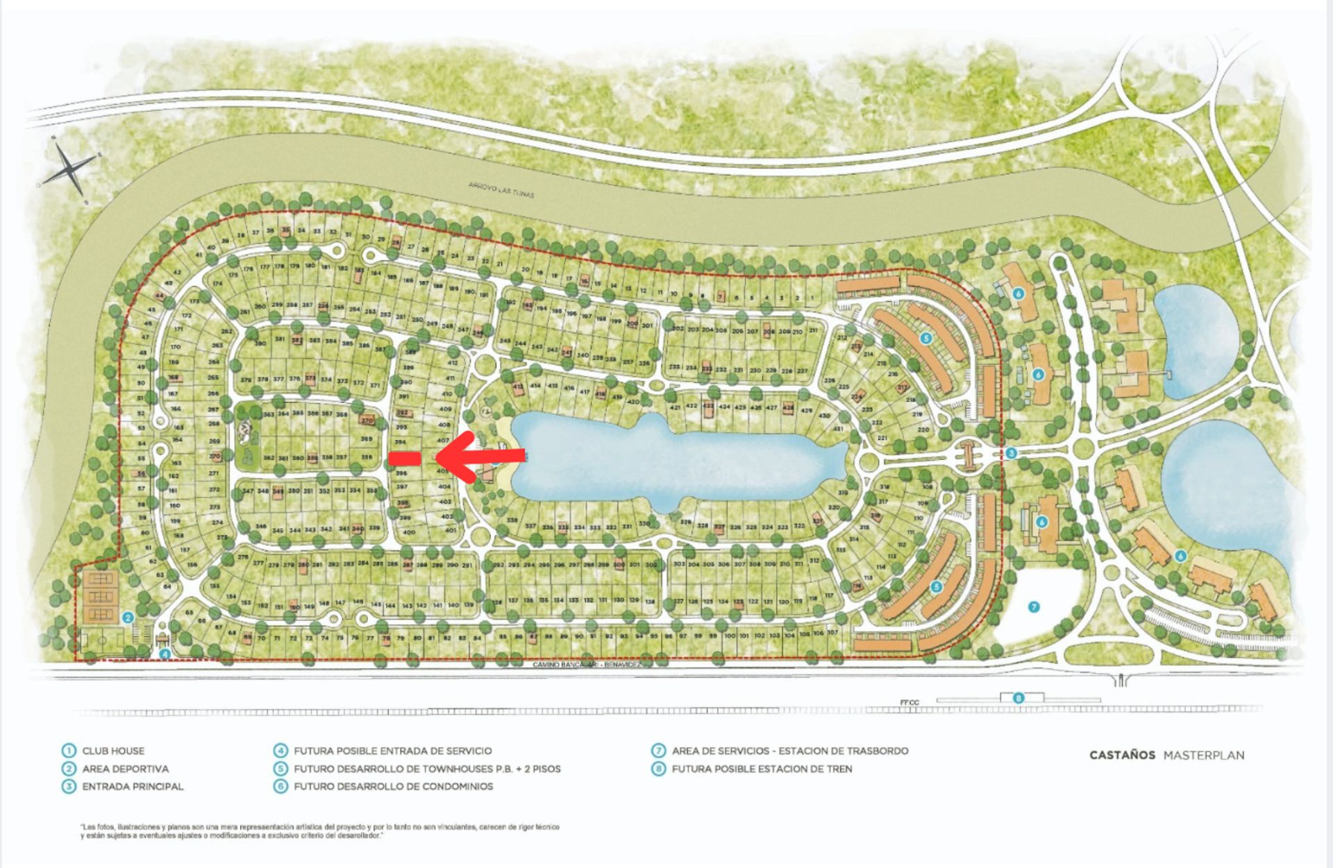 Sale of Castanos land, 501 square meters, east-facing garden