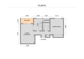 Apartment 1‑bedroom For Sale Olivos with Balcony