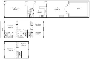 VENTA OLIVOS TRIPLEX 5 AMB 5Mts. ANCHO CON JARDIN