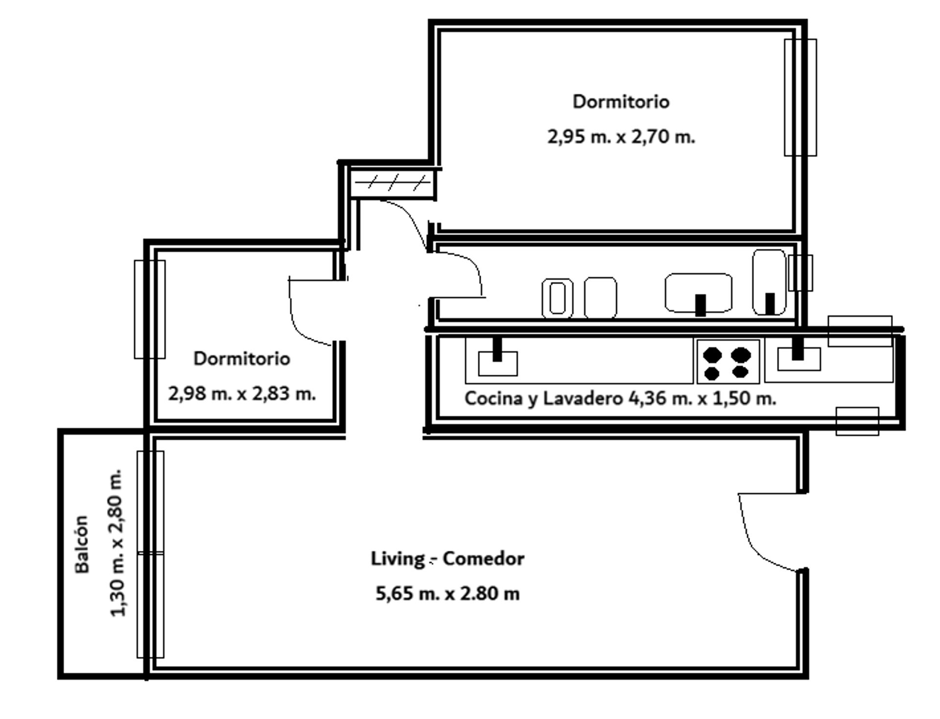 Tres Ambientes En Venta Con Balcon / Piso Alto