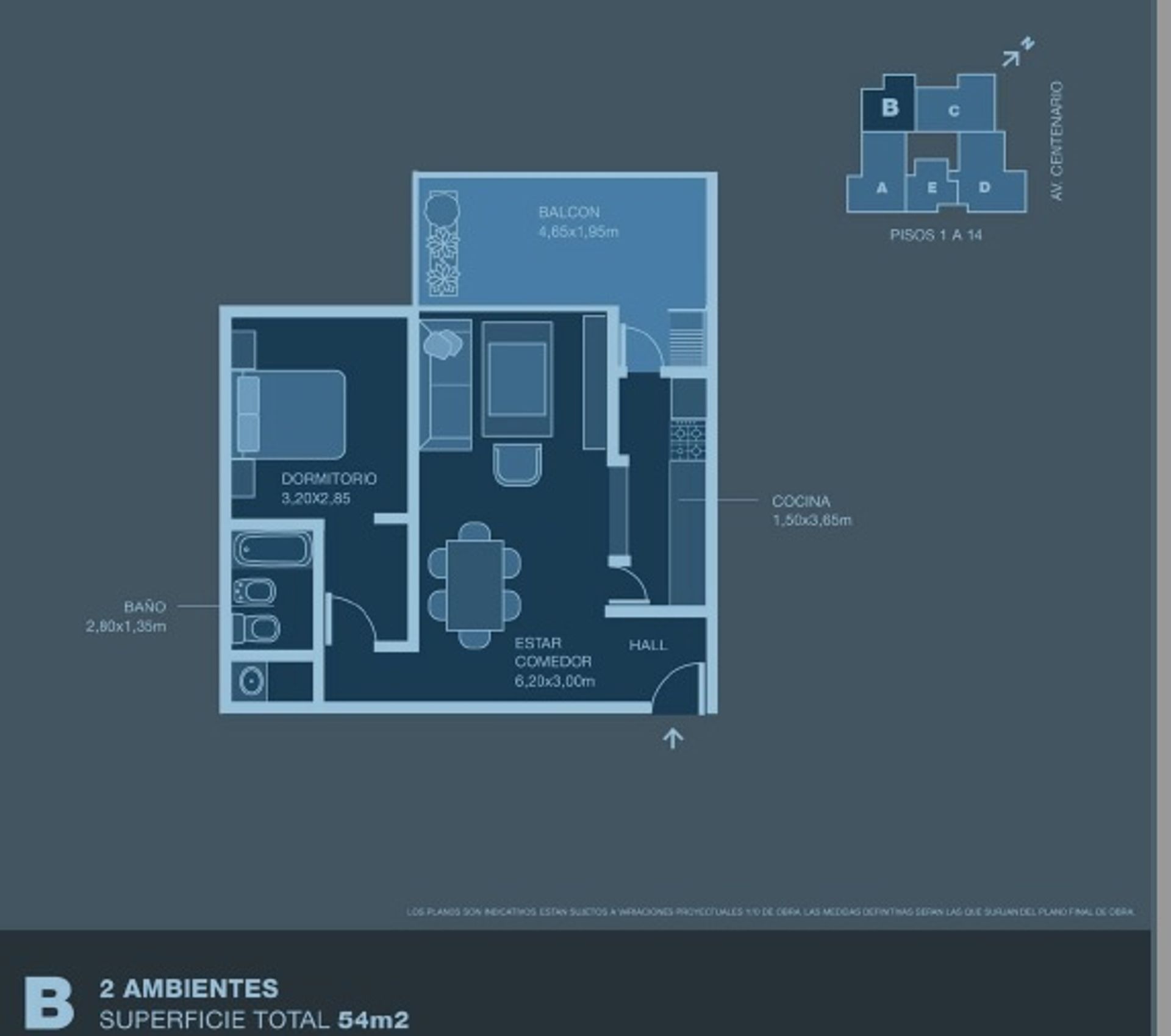 Dos Ambientes Venta Beccar Piso Alto! Cochera