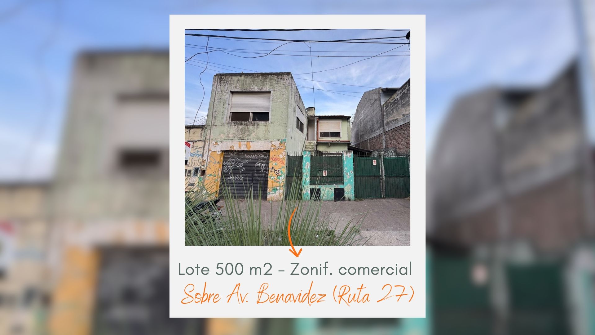 Lote Zonif Comercial en venta Av Benavidez 500m2