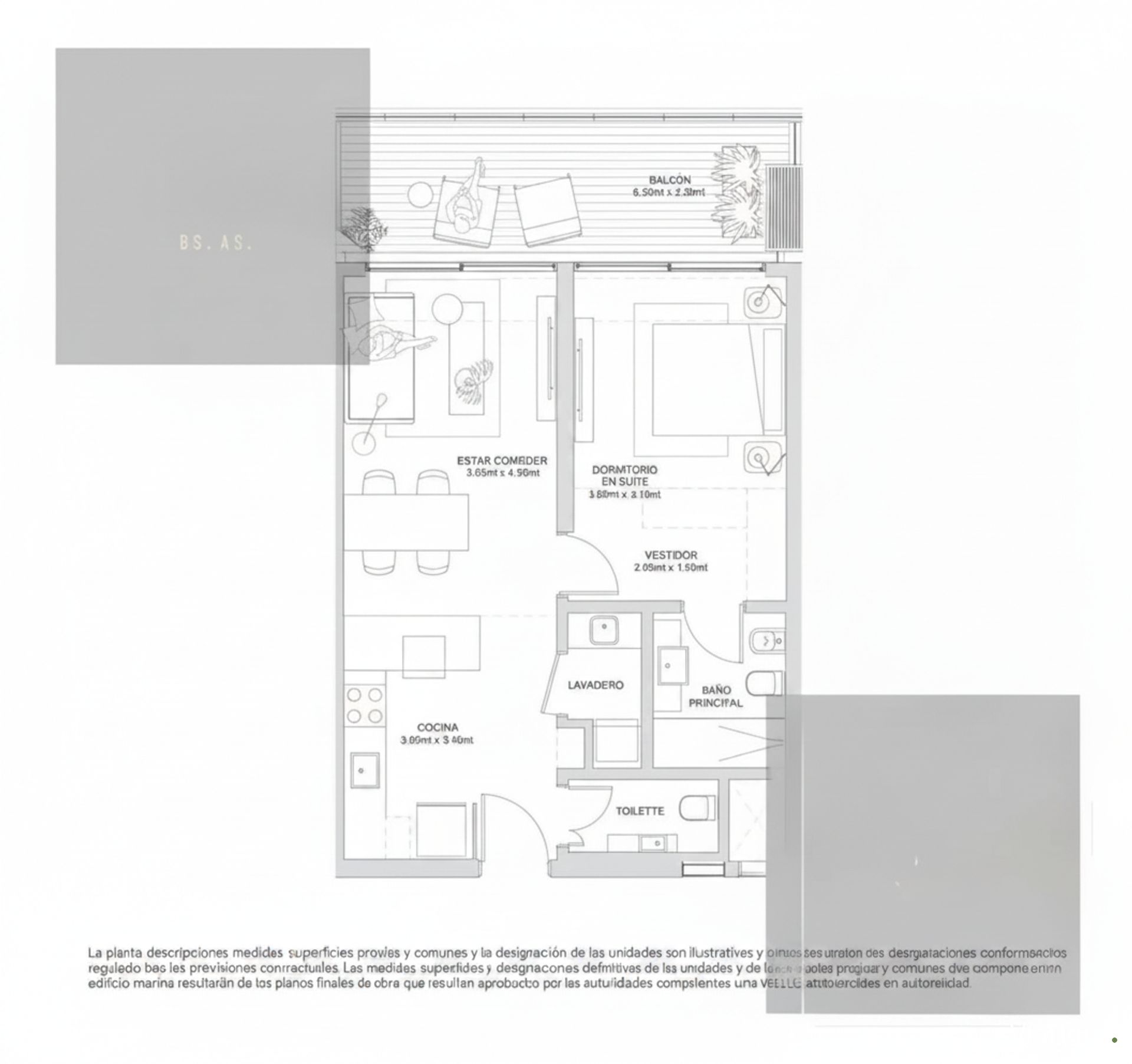 Alq. 2 Amb c/Balcón y Amenities Bliss San Isidro