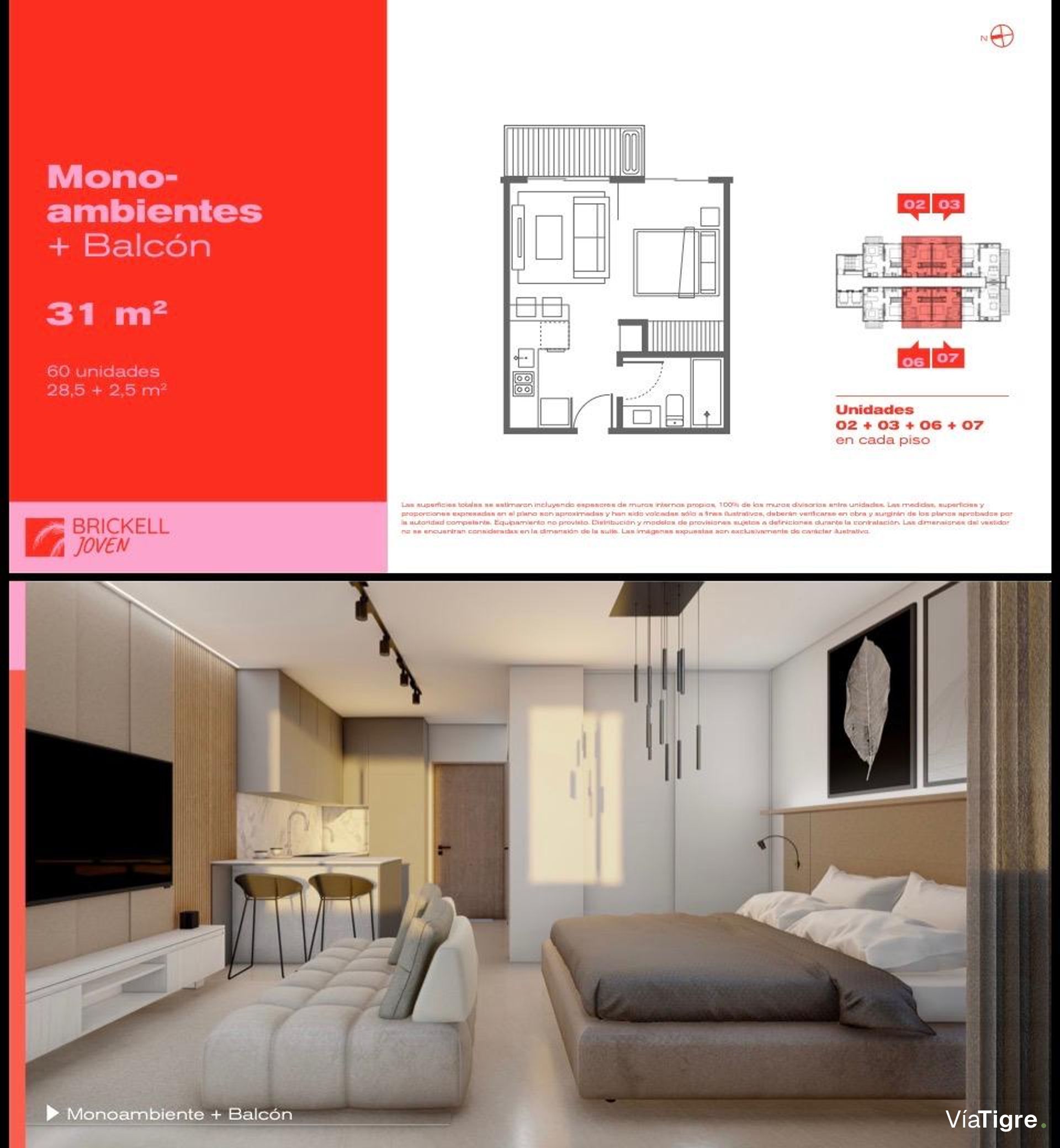 Venta Monoambiente A Estrenar Brickell Joven Tigre